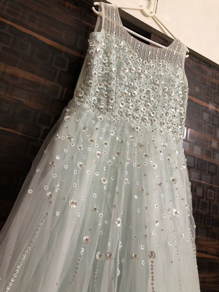 Light Blue Embellished Gown