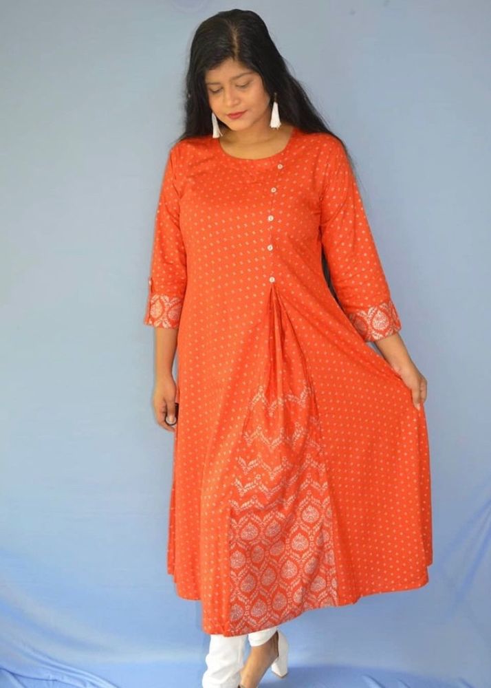 Beautiful Orange Ethnic Dress