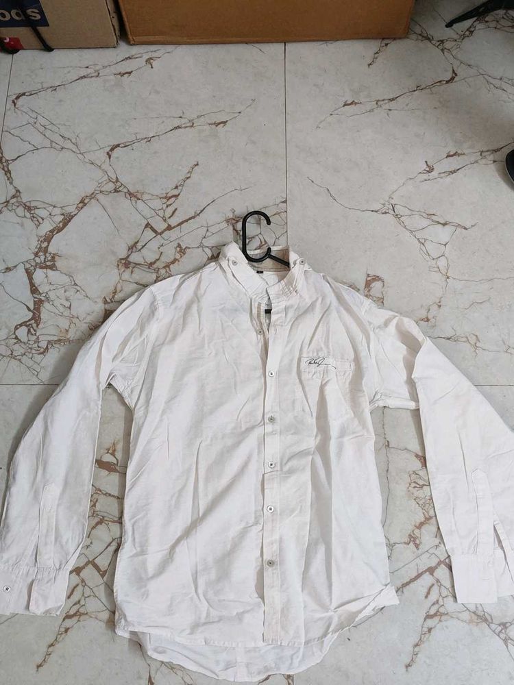 Men's White Long Sleeve Shirt