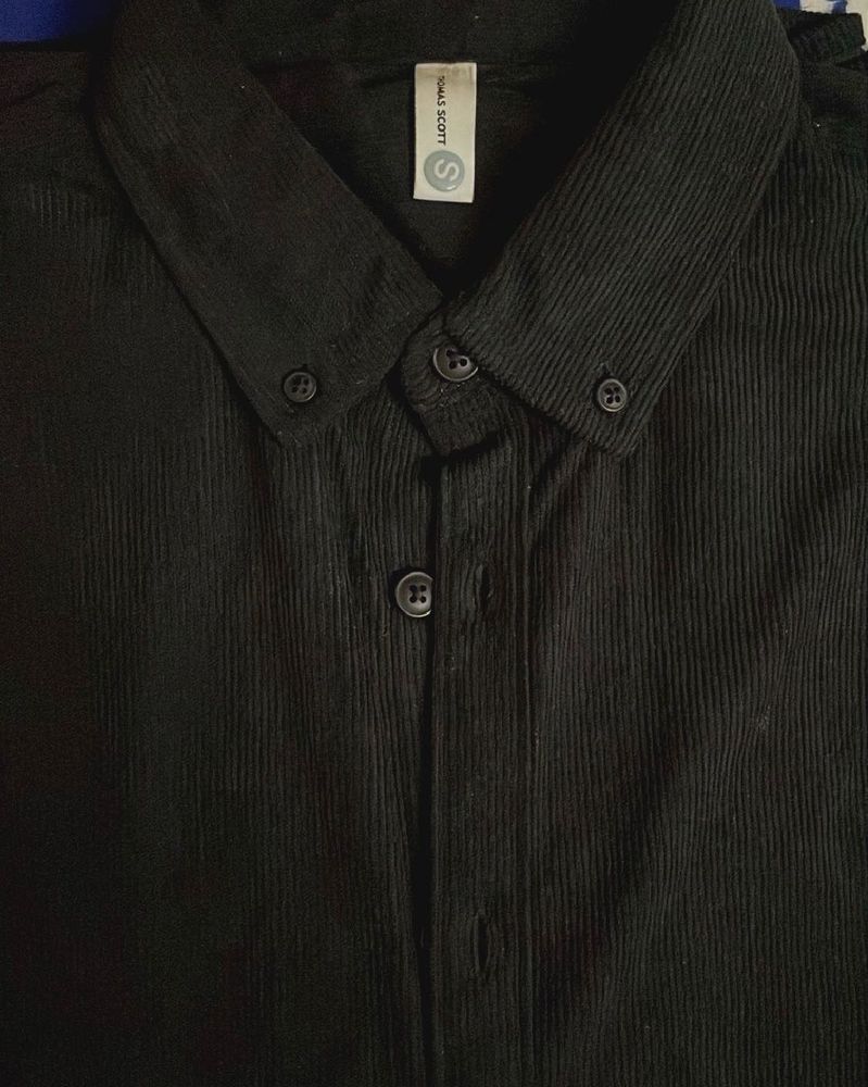 Classic Black Corduroy Shirt