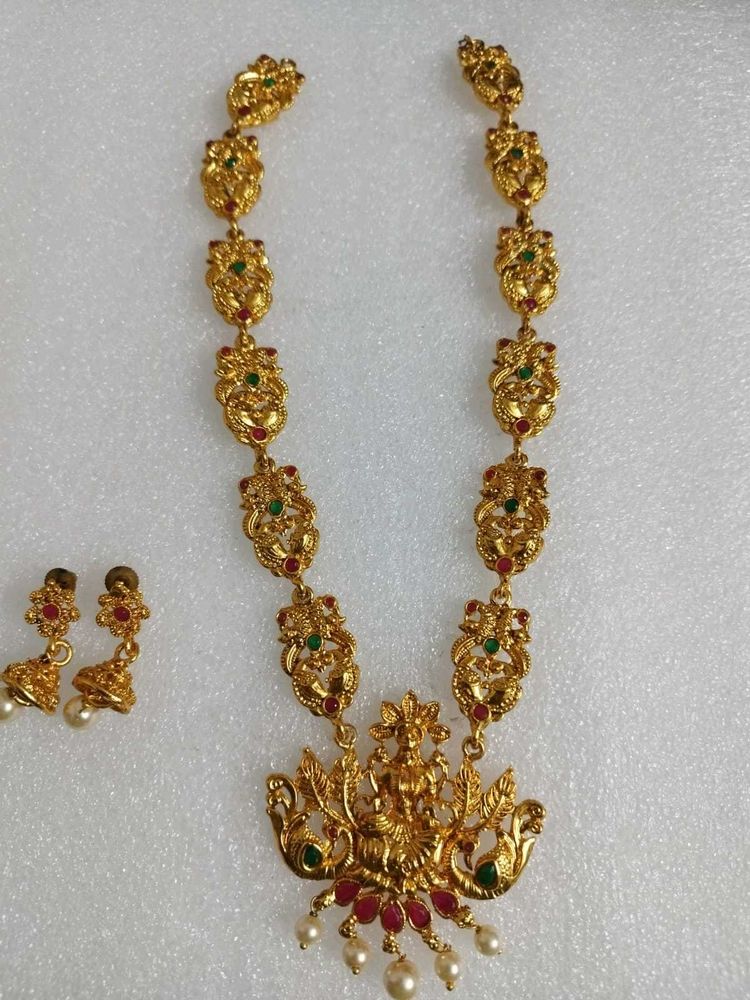 Gold-Plated Traditional Indian Necklace Set