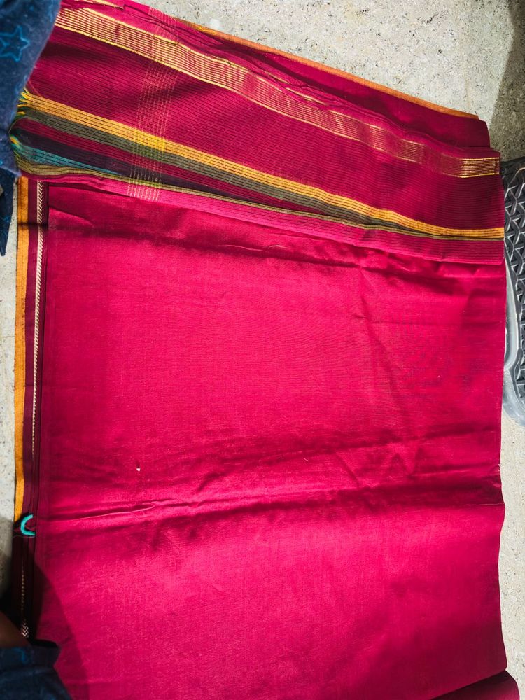 Unstitched Vibrant maroon suit peice with dupatta