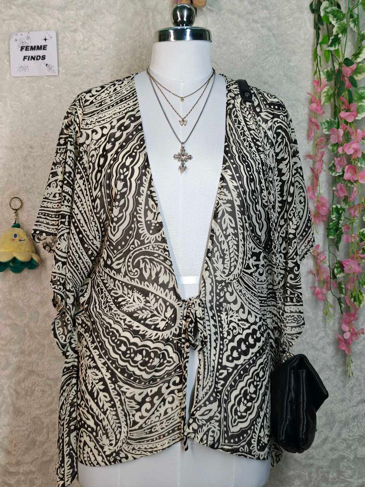 Bohemian Paisley Print Kimono Top