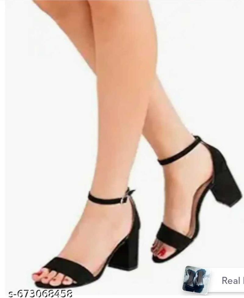Stylish Black Block Heels Sandals