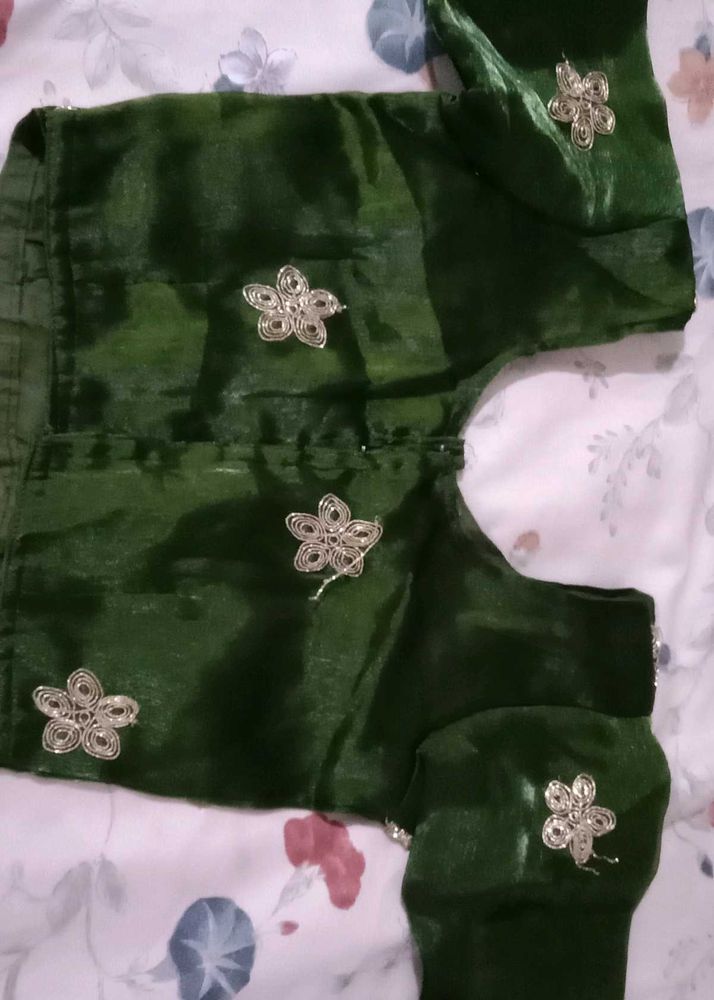 Elegant Green Velvet Blouse