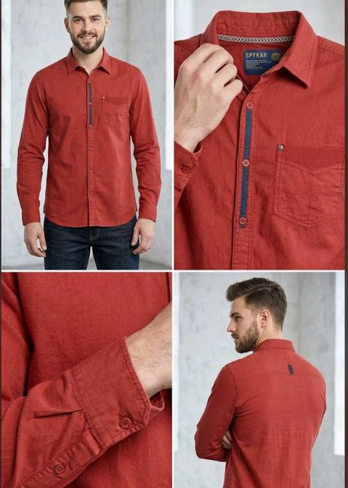 Classic Red Button-Down Shirt