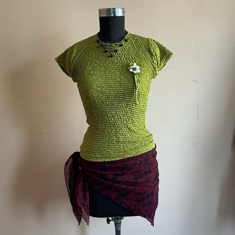 Textured Lime Green Top