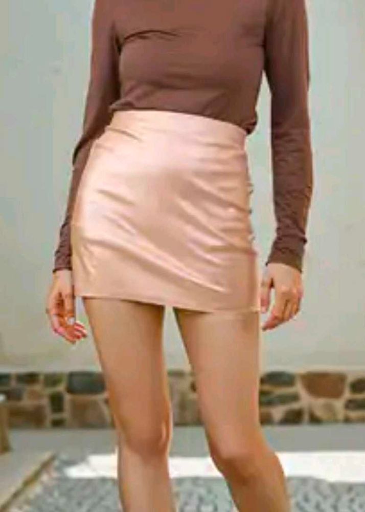 Gold Shimmer Party Mini Skirt Shein