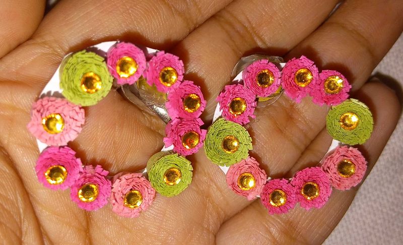 Quilled Paper Flower Earrings