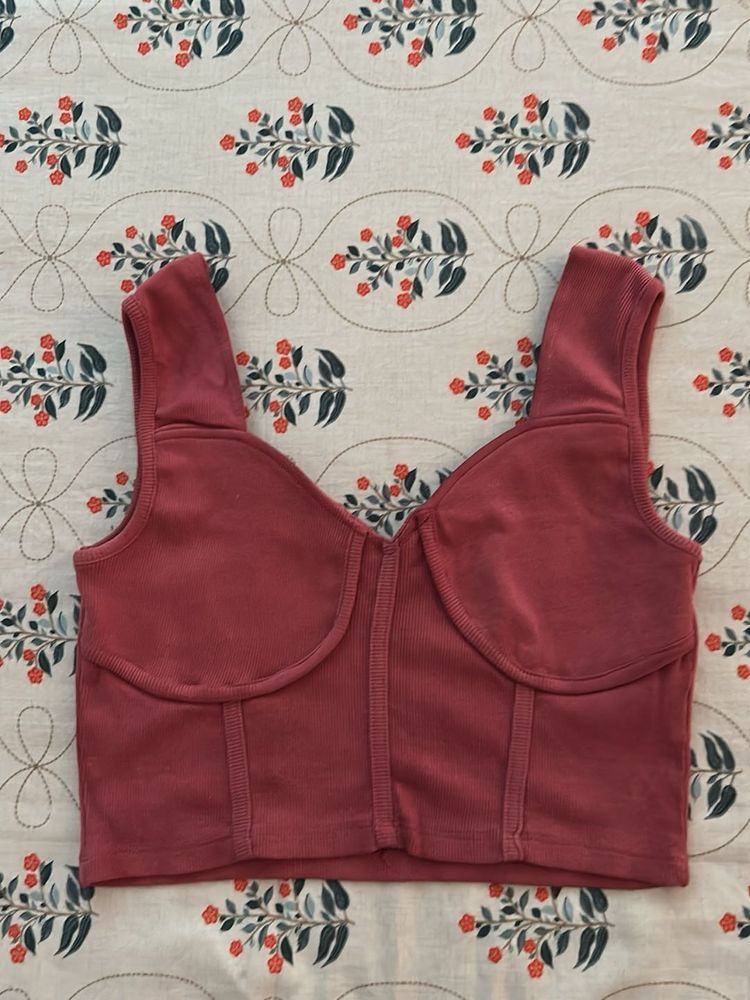 Ribbed Corset Crop Top
