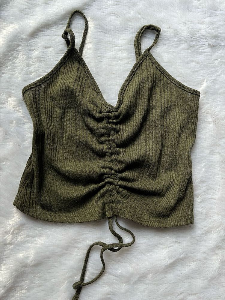 Olive Green Crop Top
