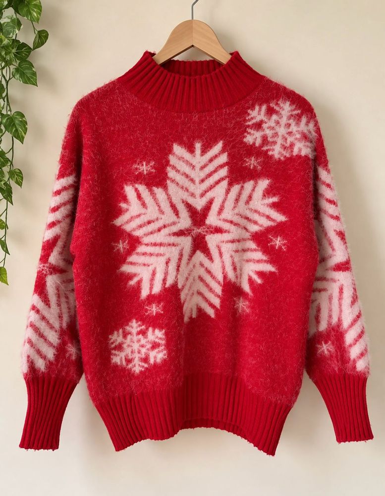 Cozy Snowflake Knit Sweater
