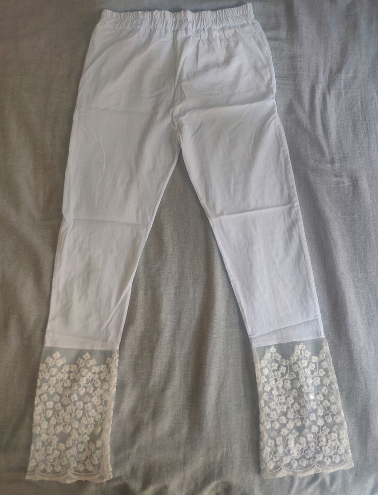 White Straight Pant/Trouser For Kurti