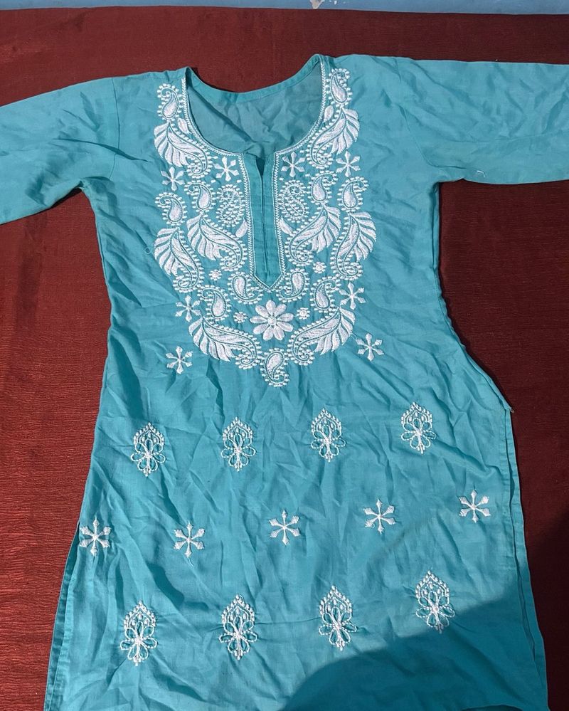 Beautiful Blue Chikankari Kurta