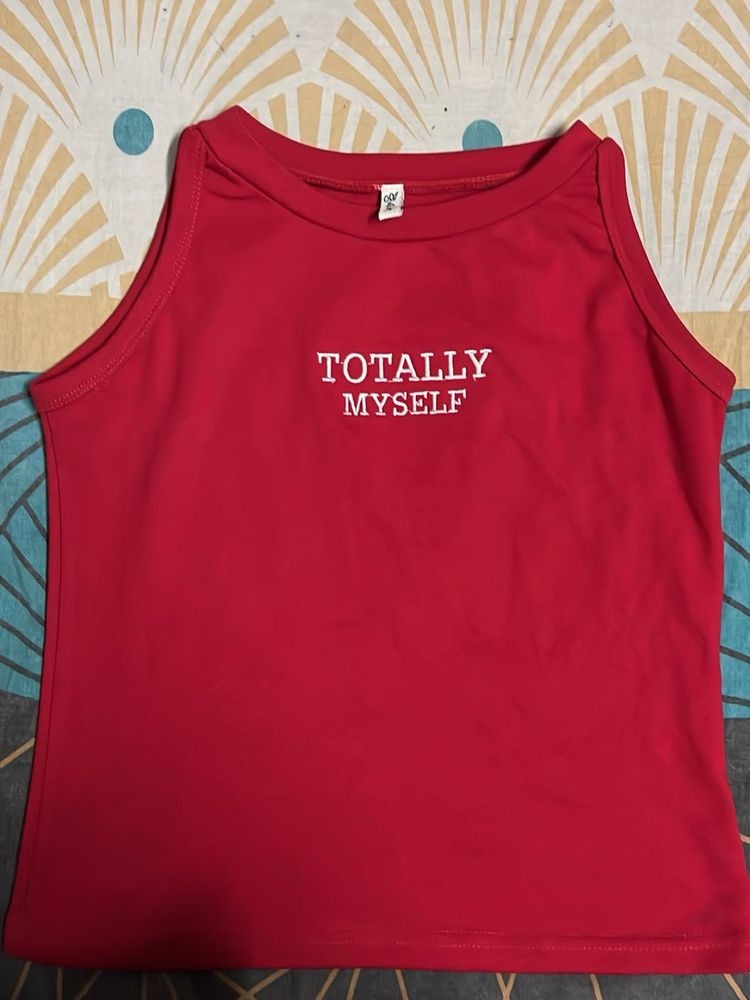 Red Tank Top with "Totally Myself"