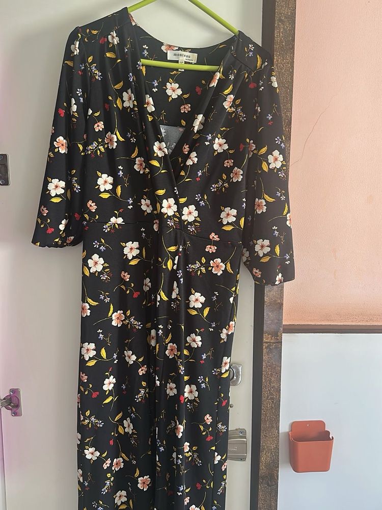 Chic Floral Print Midi Dress