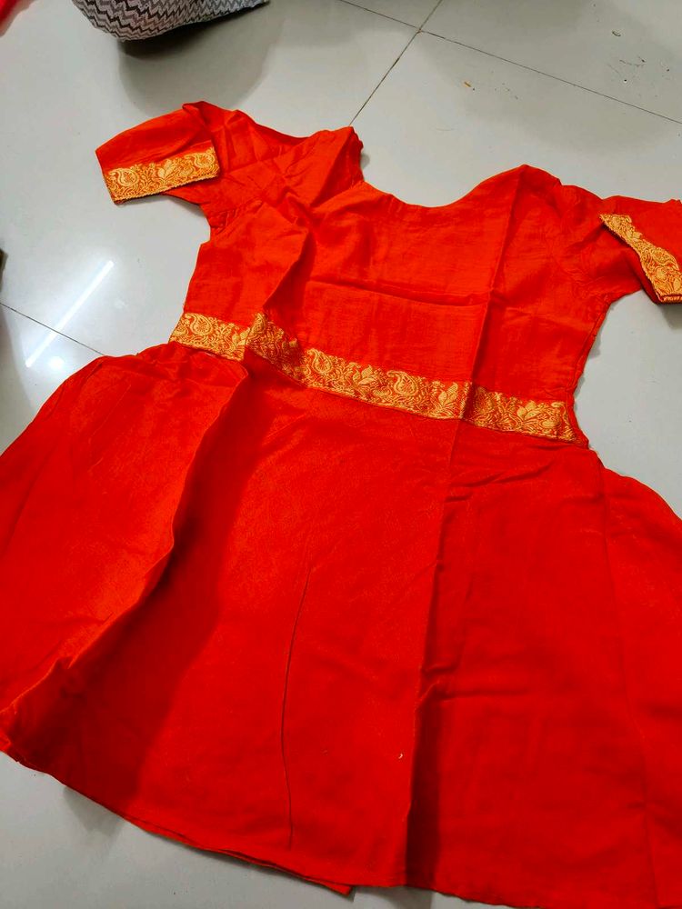 orange Ethnic Dress