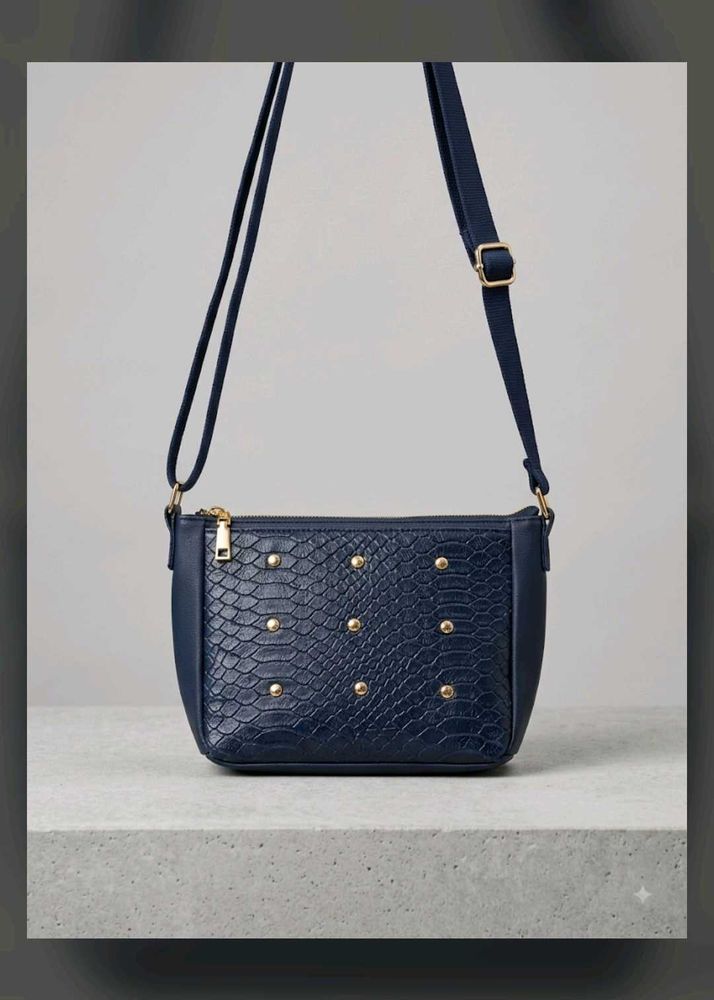 Stylish Navy Studded Crossbody Bag