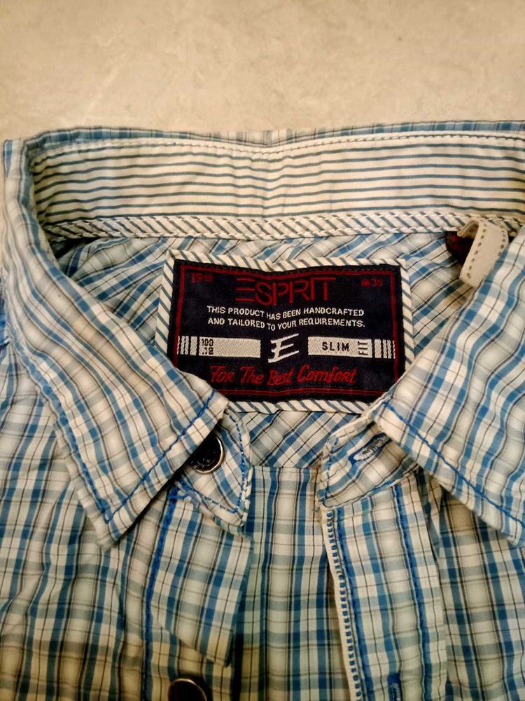 Esprit Slim Fit Plaid Shirt