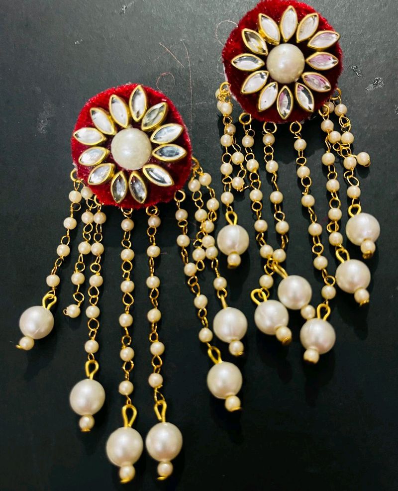 Fancy Velvet Fabric Earrings