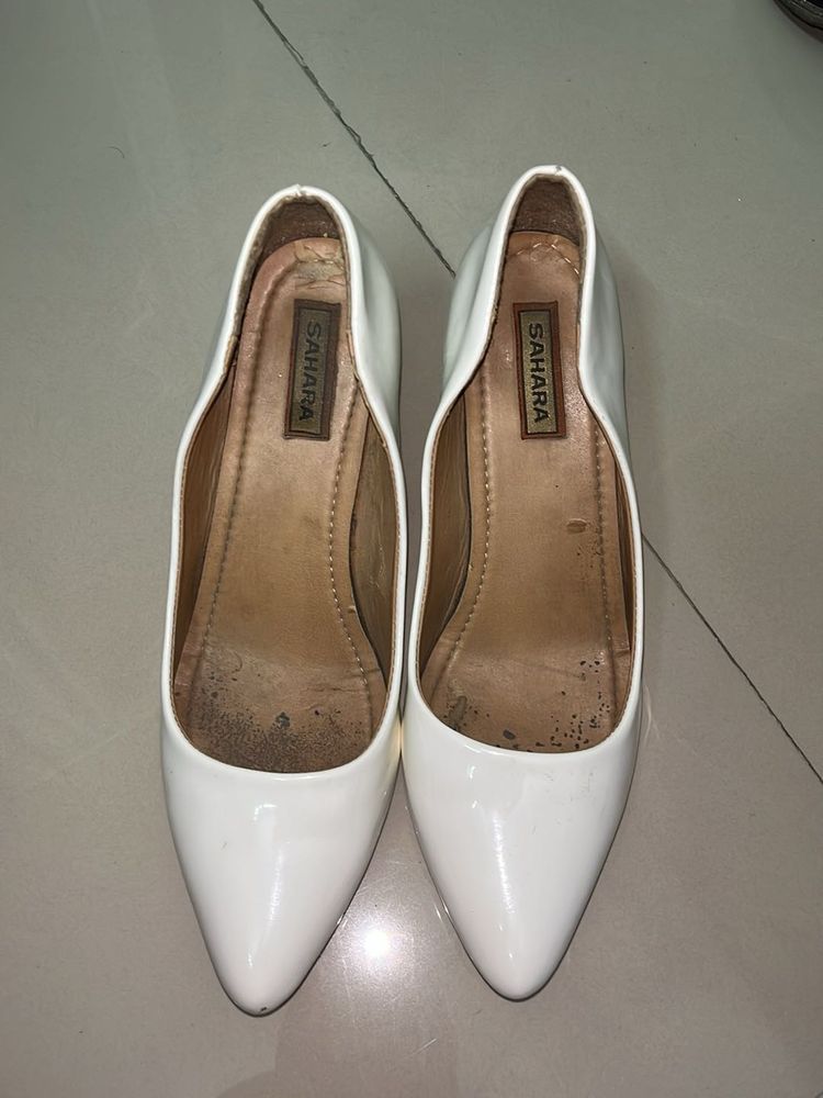 White Patent Pointed Toe Heels