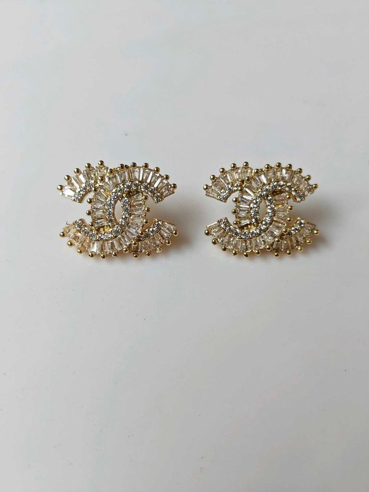 Designer CC Stud Earrings