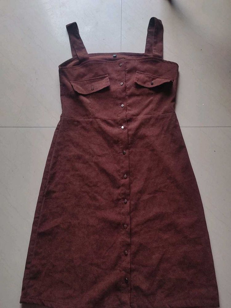 Brown Button-Up Dress