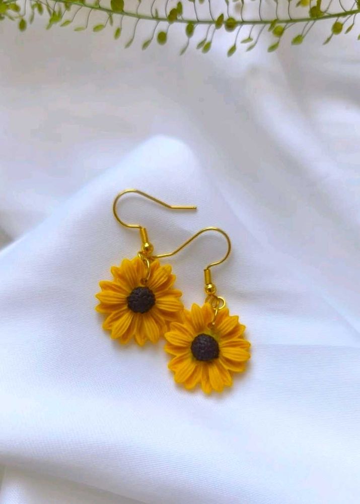 2 Earrings Combo Sunflower &amp; Daisy