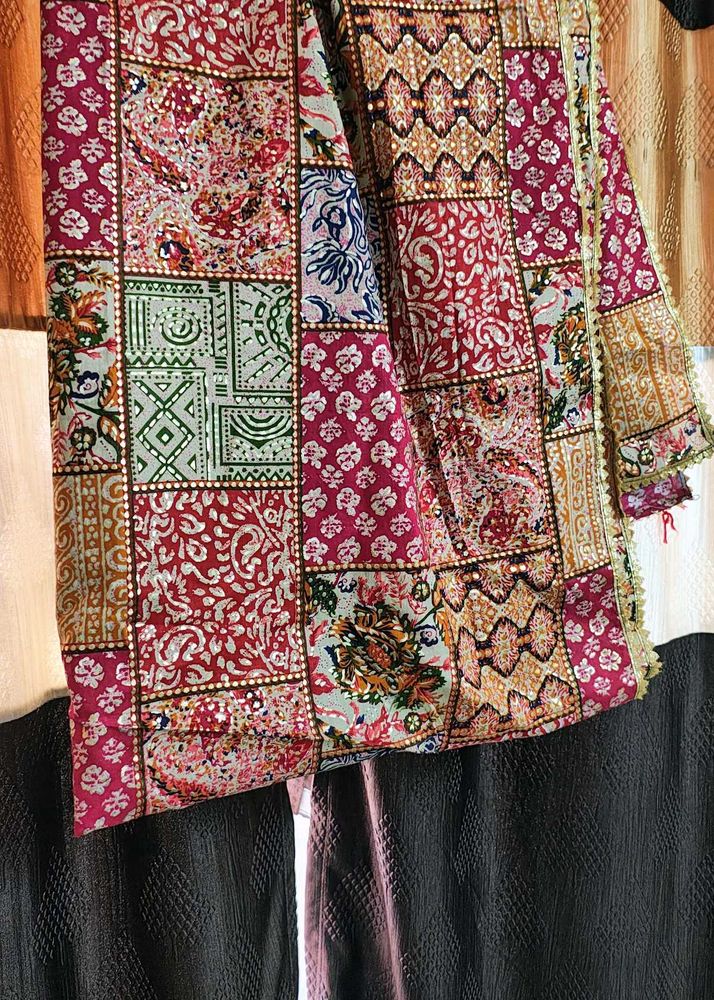Beautiful Off-White &amp; Pink Patchwork Chaniya Choli