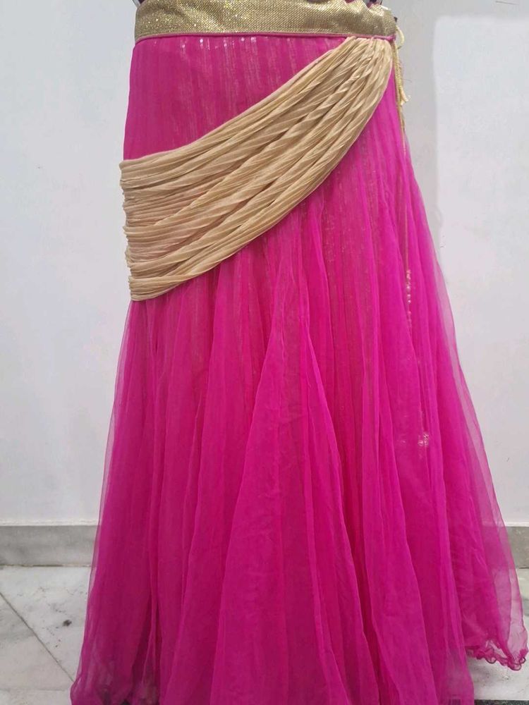 Stunning Pink Lehenga with Gold Embellishments