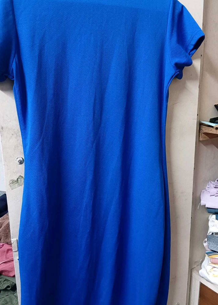Vibrant Blue Short Sleeve Dress