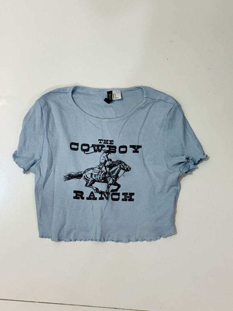 H&amp;M Cowboy Ranch Cropped Tee