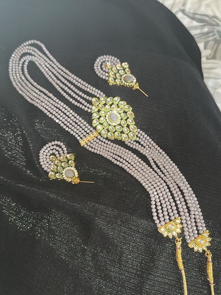 Elegant Beaded Necklace &amp; Earring Set