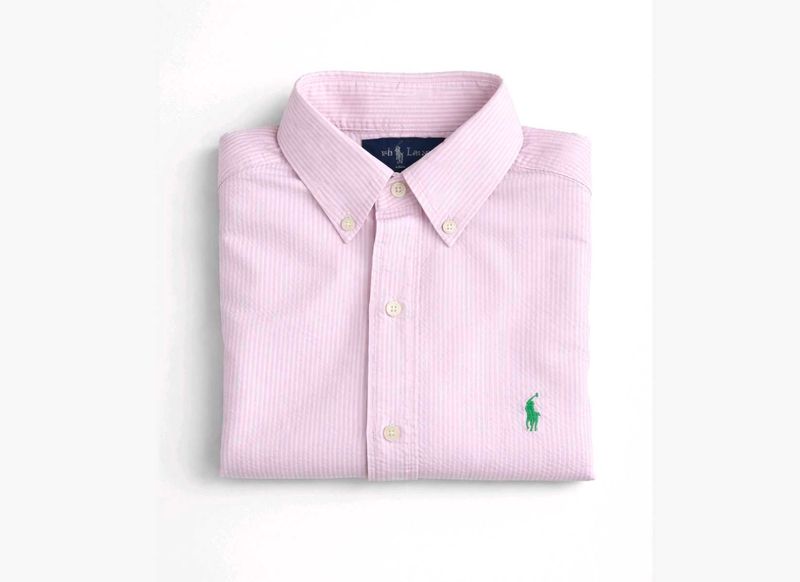 RALPH LAUREN 🏇  Pink Striped Button-Down Shirt
