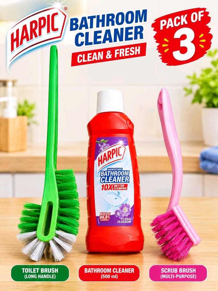 Harpic Bathroom Cleaner &amp; Brush Set