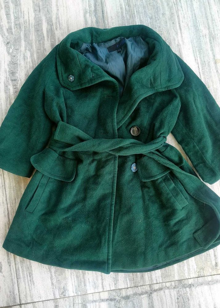 Stylish Green Belted Coat