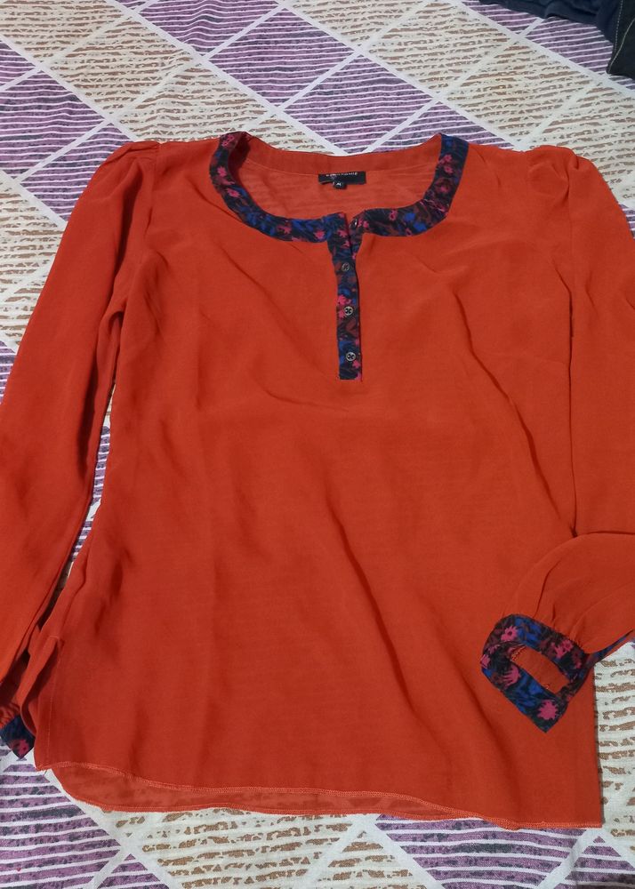 Brownish Orange Georgette Top