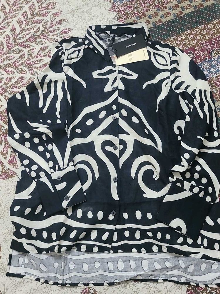 Unique Print Button-Down Shirt
