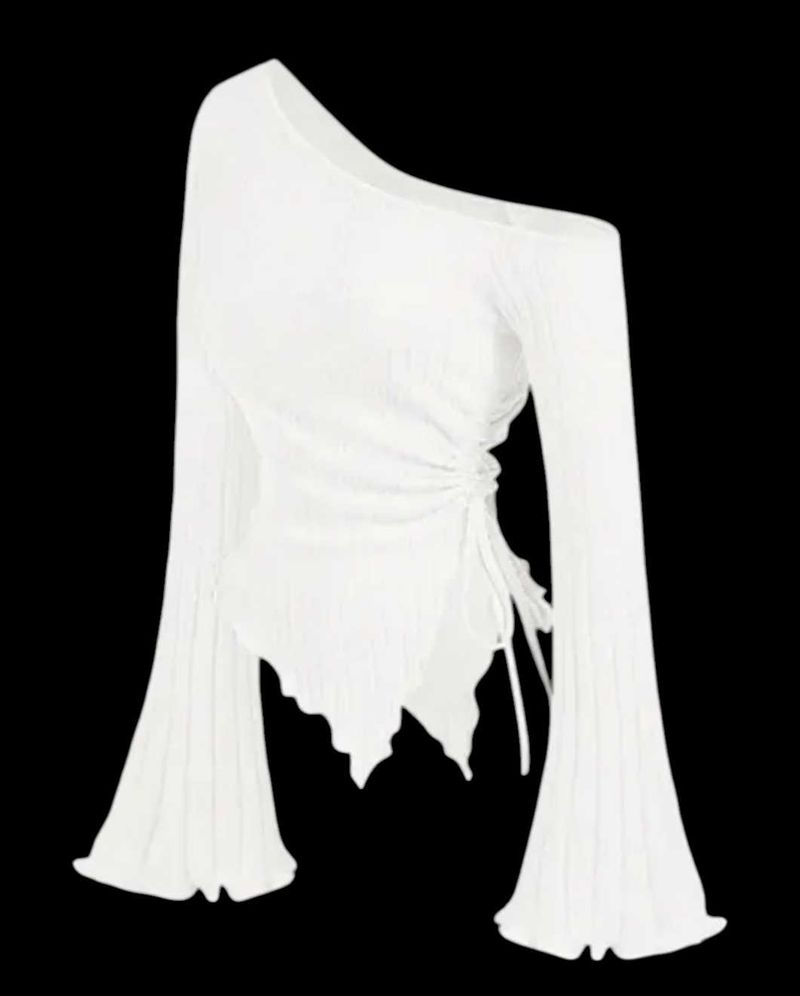 One-Shoulder Long Sleeve Top (inner ❌