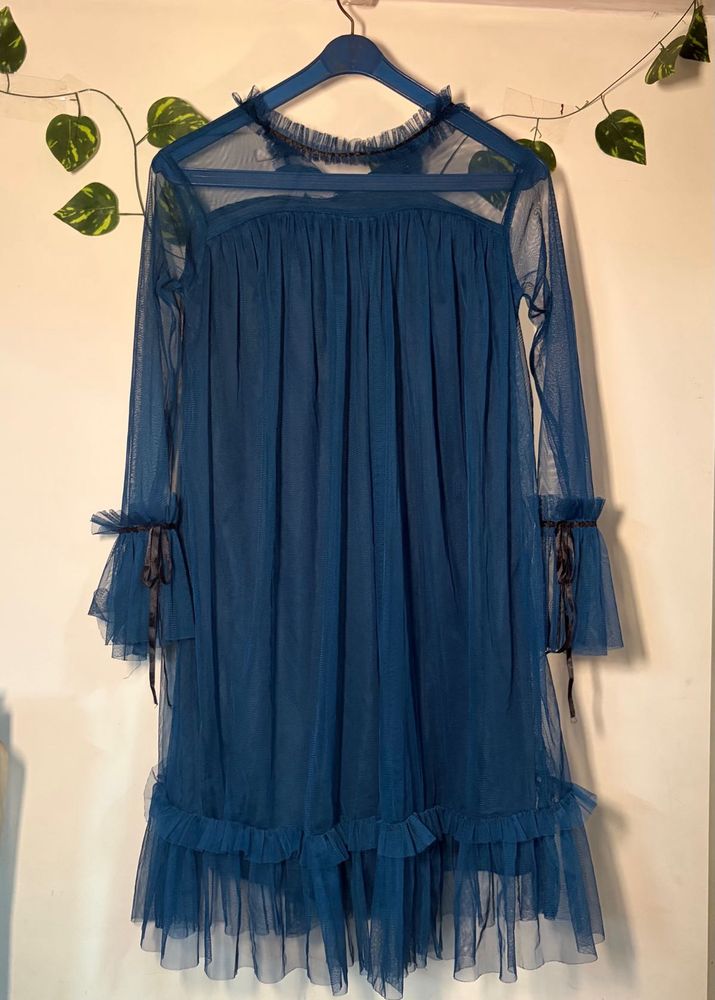 Boho Sheer Ruffle Dress