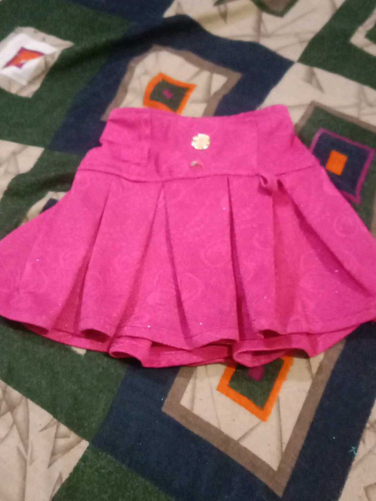 Girls Pink Pleated Skirt