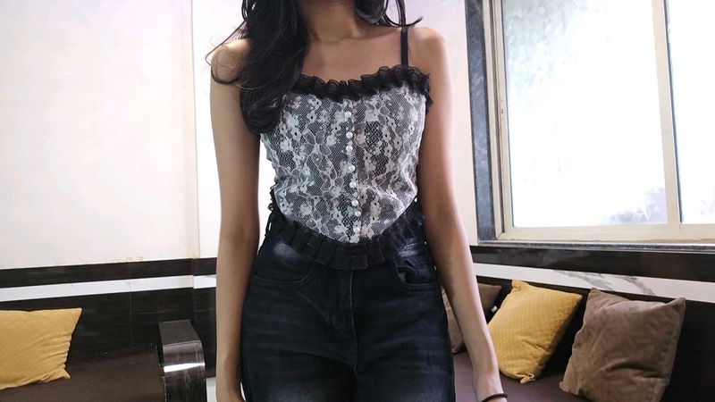 Sheer Lace Corset Top