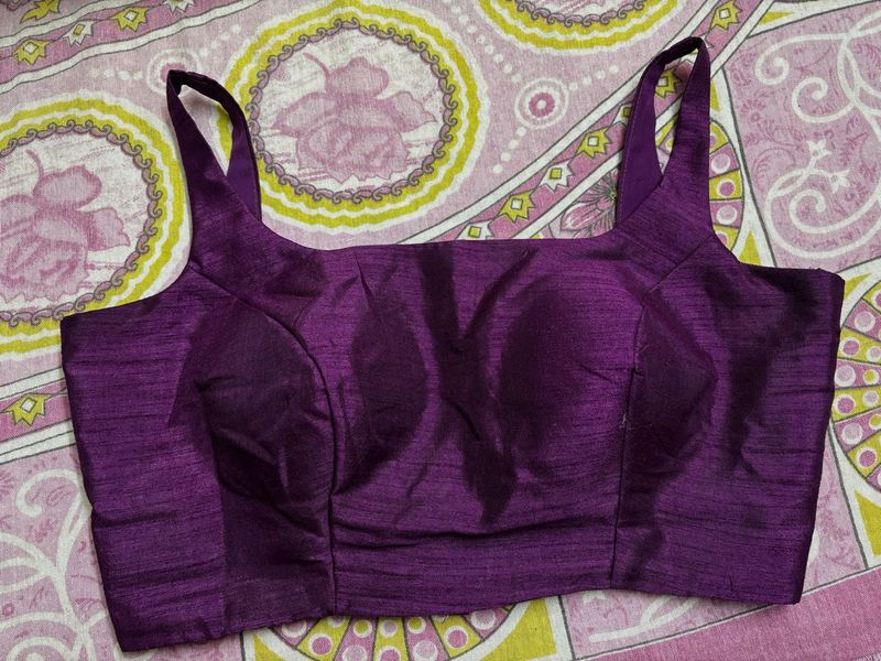 Purple Readymade Saree Blouse