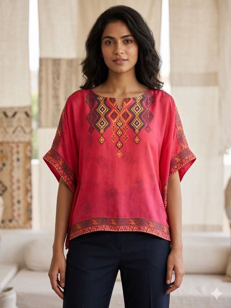 Vibrant Ethnic Kaftan Top