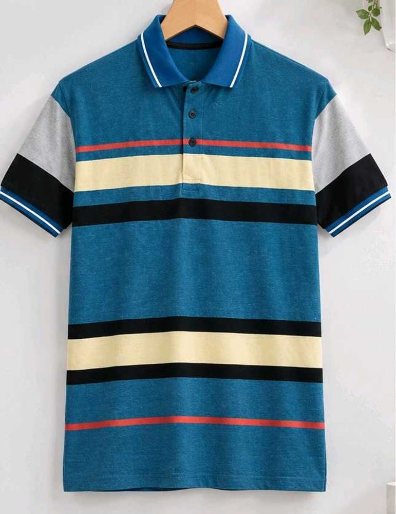 Striped Men's Polo T-Shirt