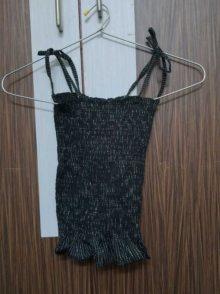 Smocked Sparkle Crop Top