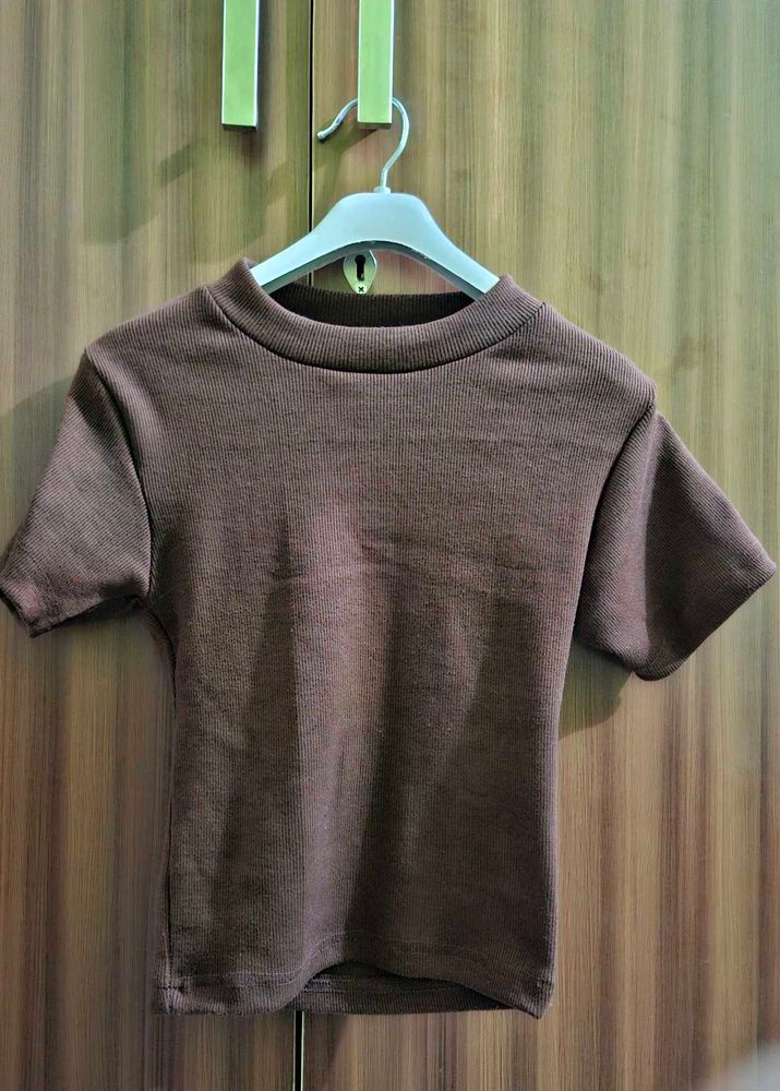 Brown Fitted Top