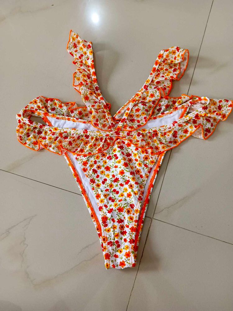 Ruffled Floral Bikini Bottom