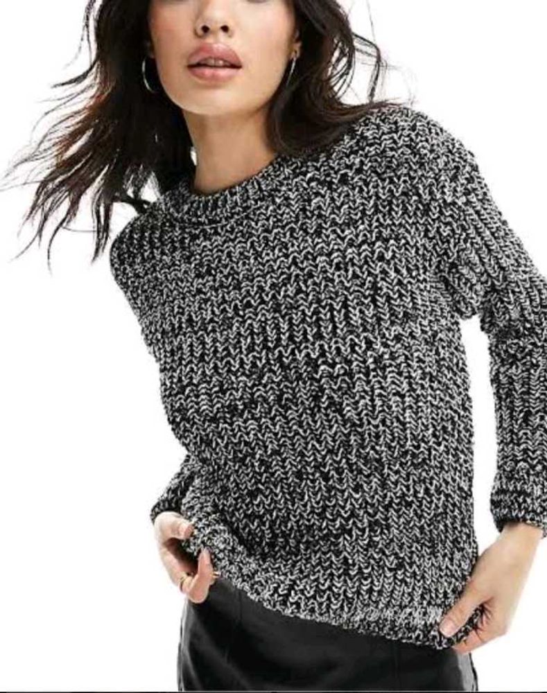 Cozy Black &amp; White Knit Sweater