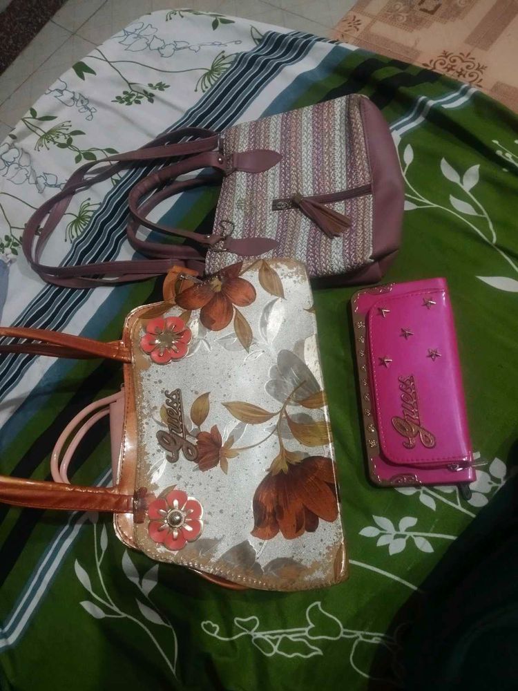 Bundle of 3 Handbags and Wallet